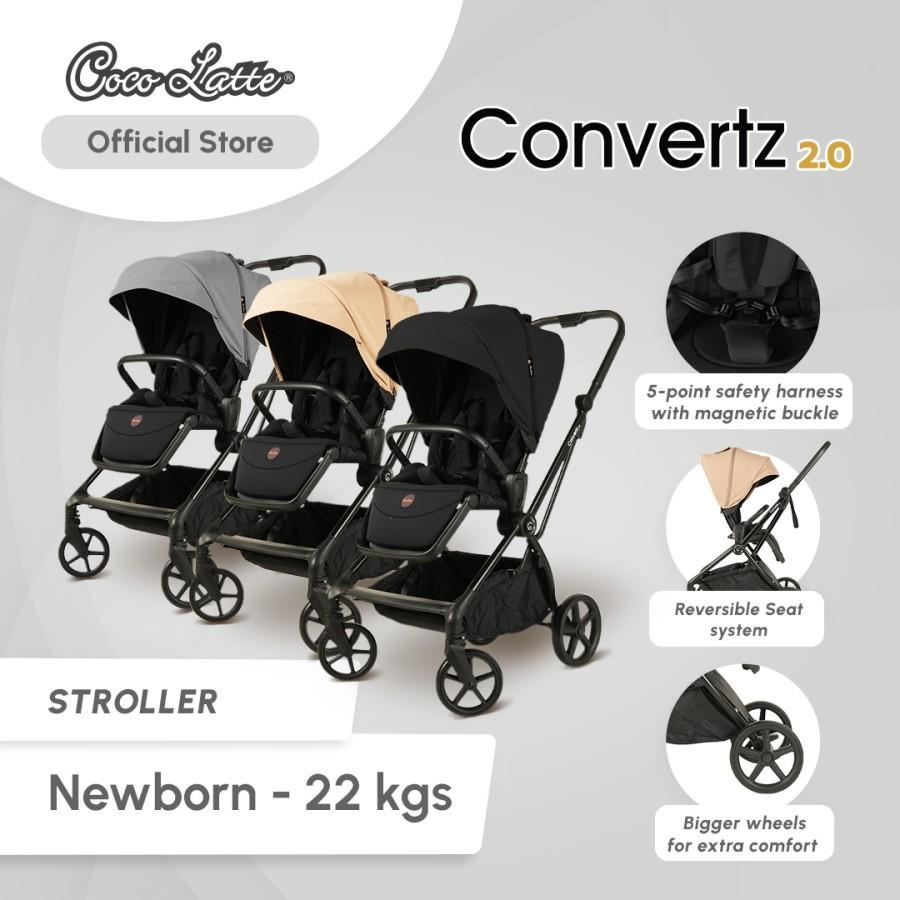 Cocolatte Convertz Stroller - Stroller bayi Black & Grey