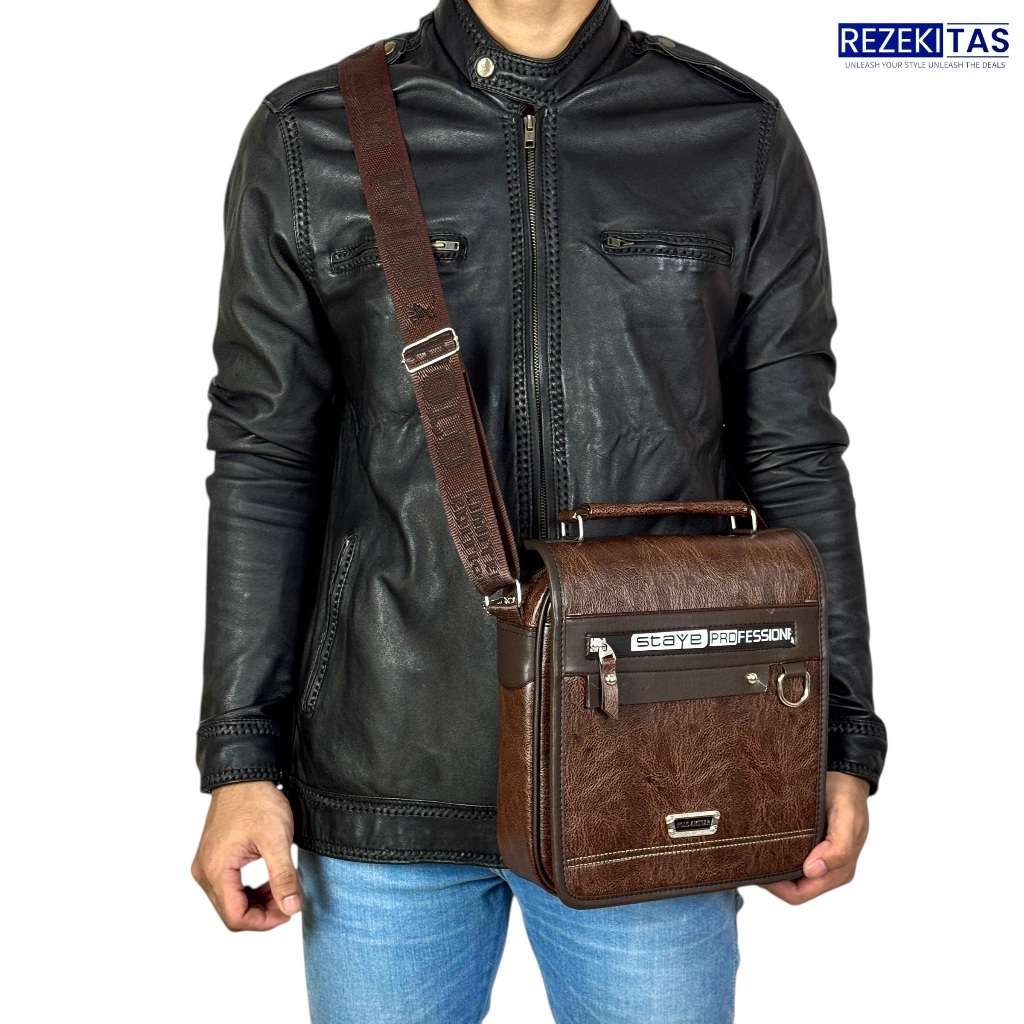 Tas Selempang Kulit PU Leather Original Polo Amstar Tas Pria Tas Polo Tas Kulit