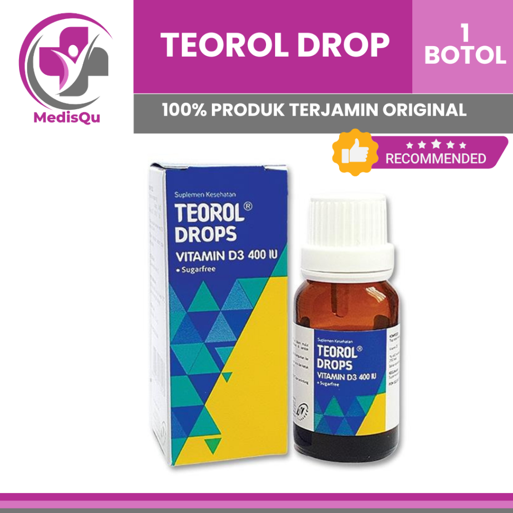 TEOROL DROP VITAMIN D3 400IU | BOTOL 12,5ML SUMBER VITAMIN D3 TERBAIK UNTUK ANAK DAN DEWASA