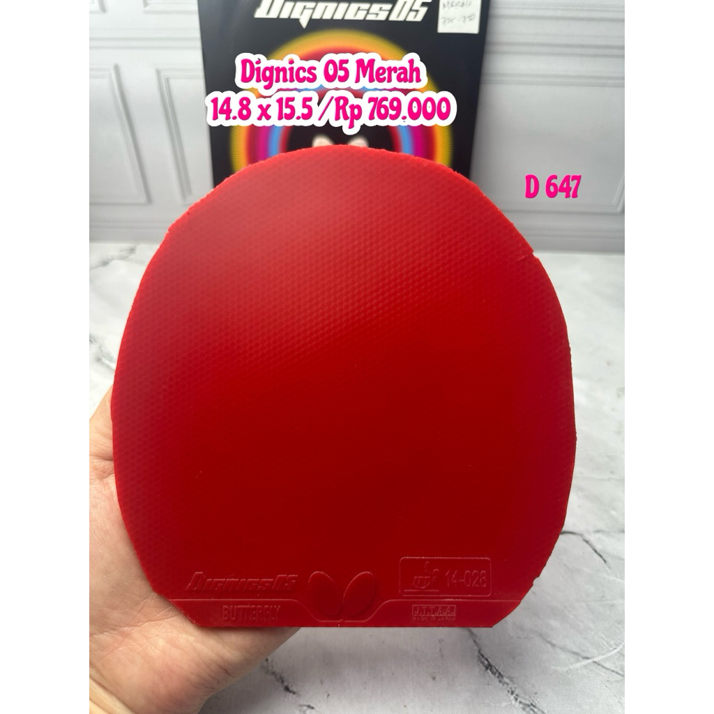 SECOND KARET BET BAT TENIS MEJA PINGPONG BUTTERFLY DIGNICS 05 MERAH ORIGINAL MARKET JAPAN