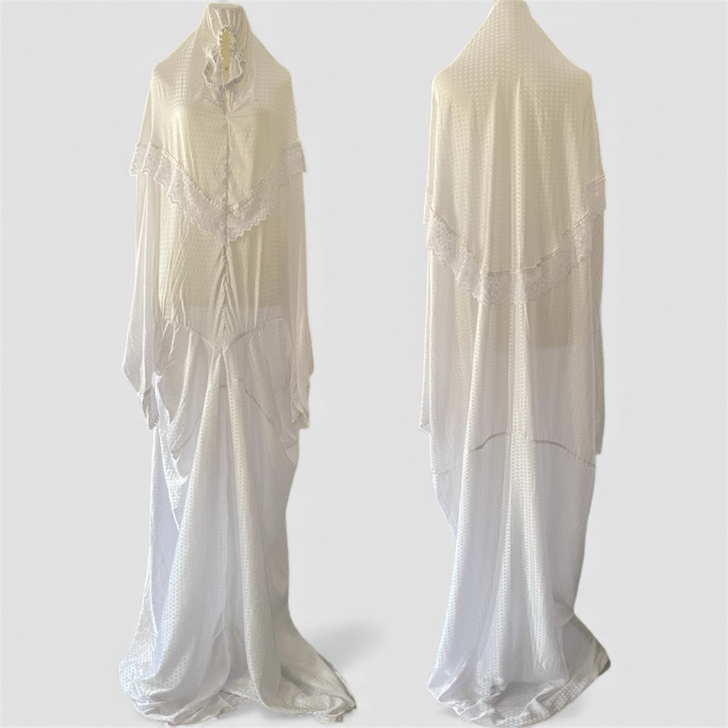 Mukena Dewasa Terusan Sutra Blitz Renda