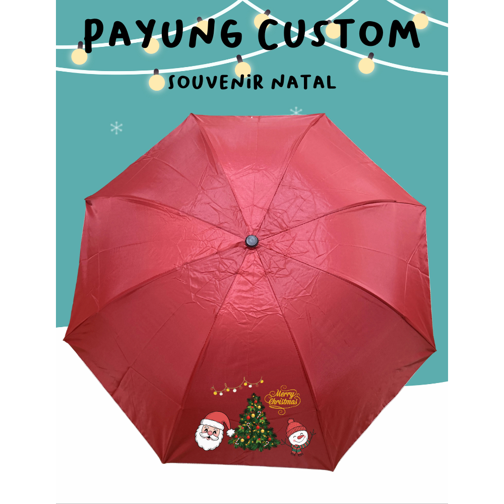 PAYUNG CUSTOM SOUVENIR NATAL PAYUNG PAKAI NAMA