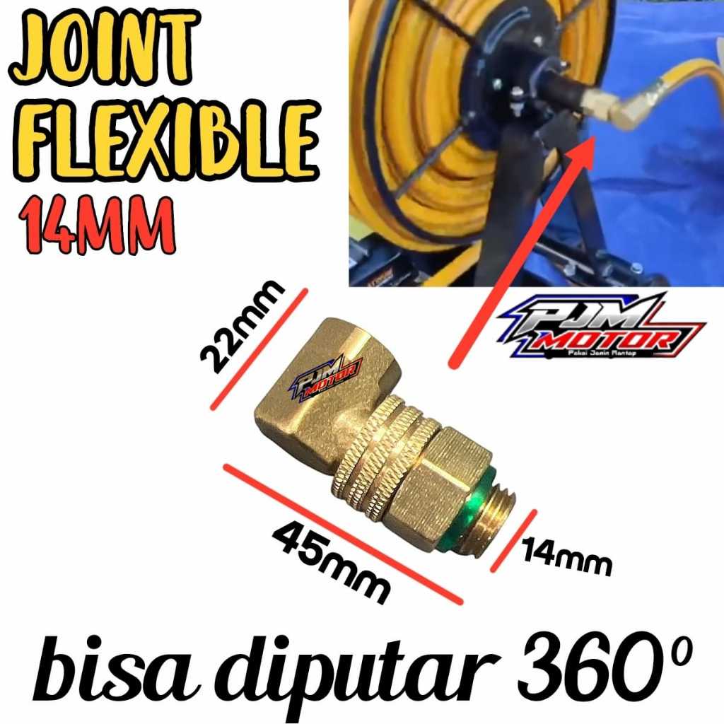 JOINT FLEXIBLE 14MM UNTUK GULUNGAN SELANG - konektor sambungan selang ke gulungan selang model L swi