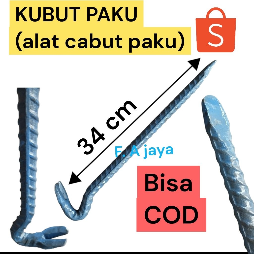 Linggis Kubut/Toge/Alat pencabut Paku Linggis pencabut Paku