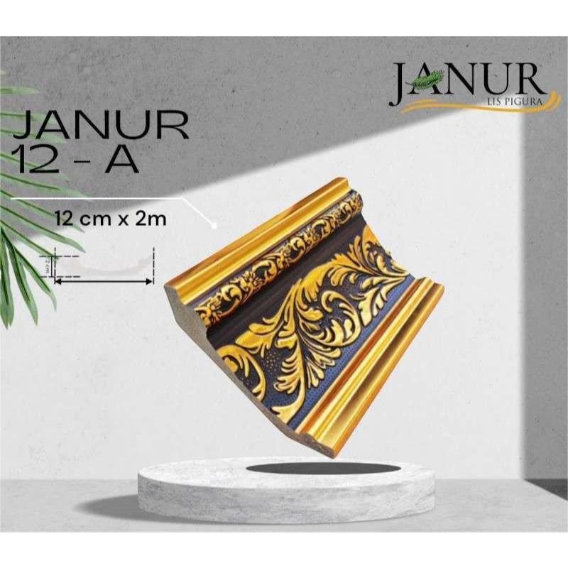 Lis Plafon  / Lis Pvc Modern Ukuran Panjang 2M x Lebar 12CM / 1 Pcs