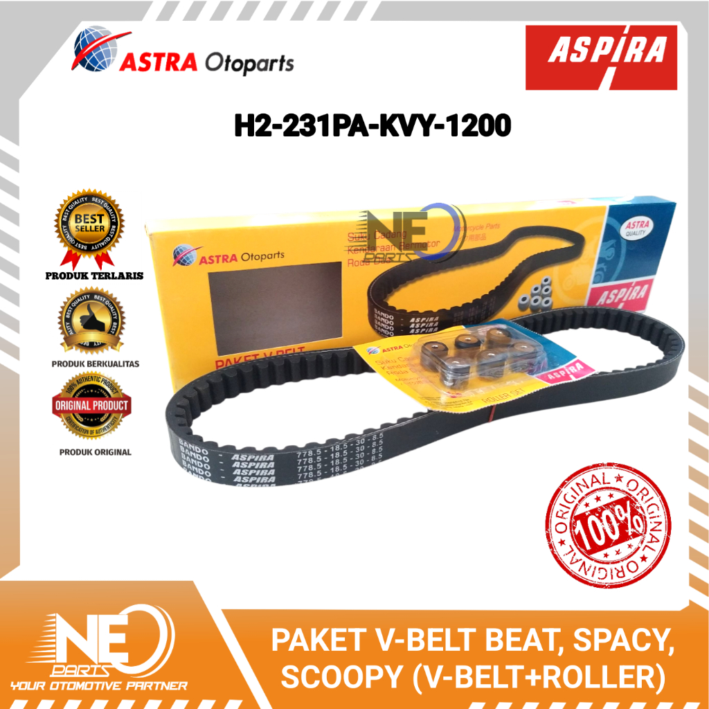 PAKET V-BELT BEAT, SPACY, SCOOPY (V-BELT+ROLLER)