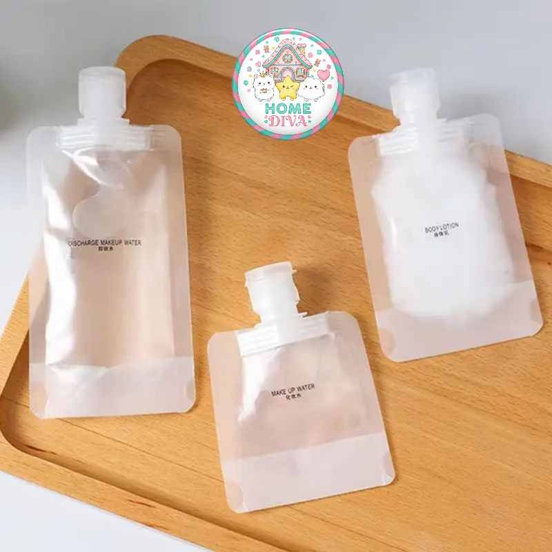 BOTOL SABUN CAIR REFILL TRAVEL POUCH TRANSPARAN SABUN 50ml KEMASAN PLASTIK | POUCH SABUN SHAMPOO KEM