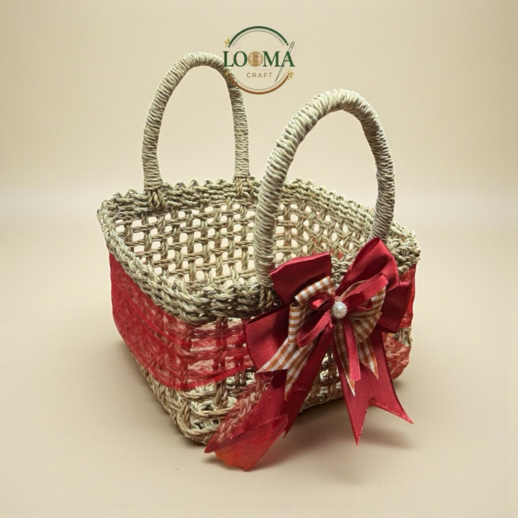 Tas Rara Hampers Natural Toples  Pita - Tile Merah Anyaman Pandan lilit 500grm