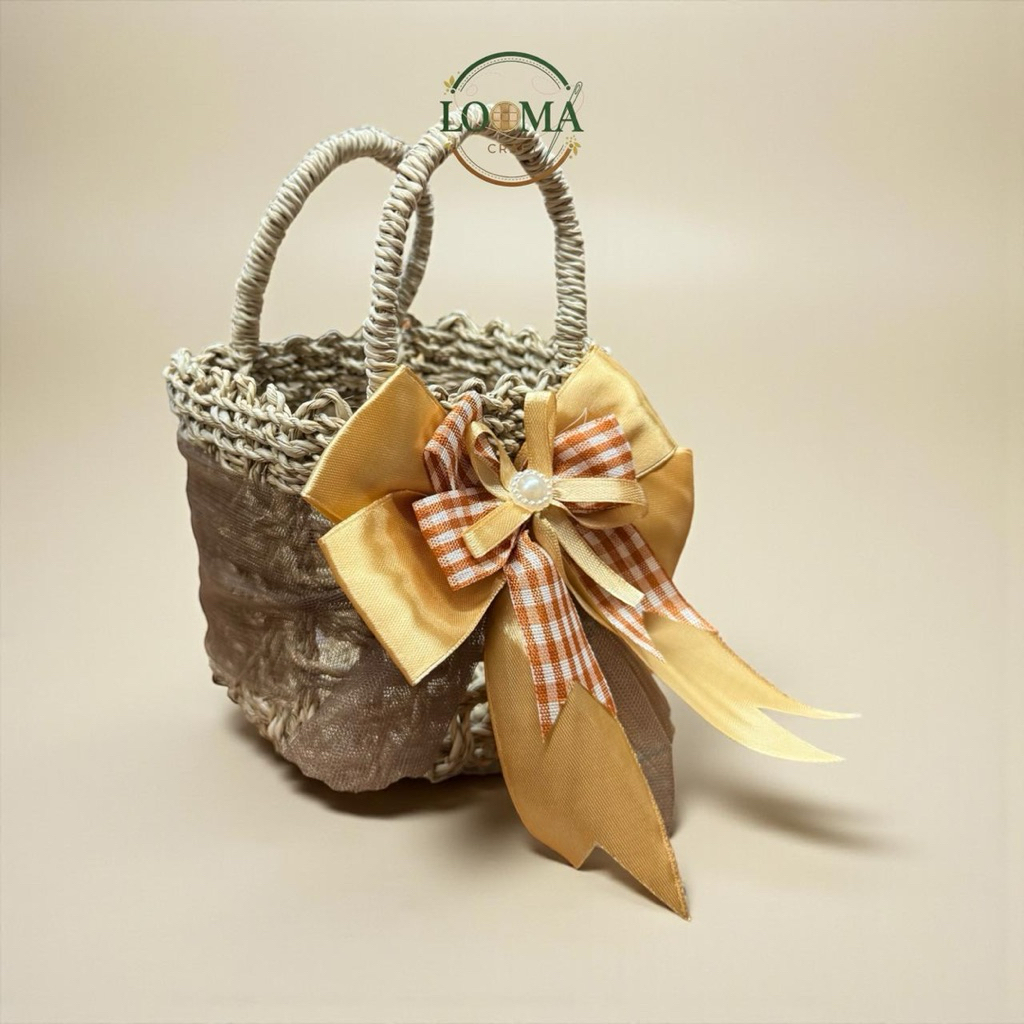 Tas Rara Hampers Natural Toples  Pita - Tile Coklat Anyaman Pandan Lilit 500grm