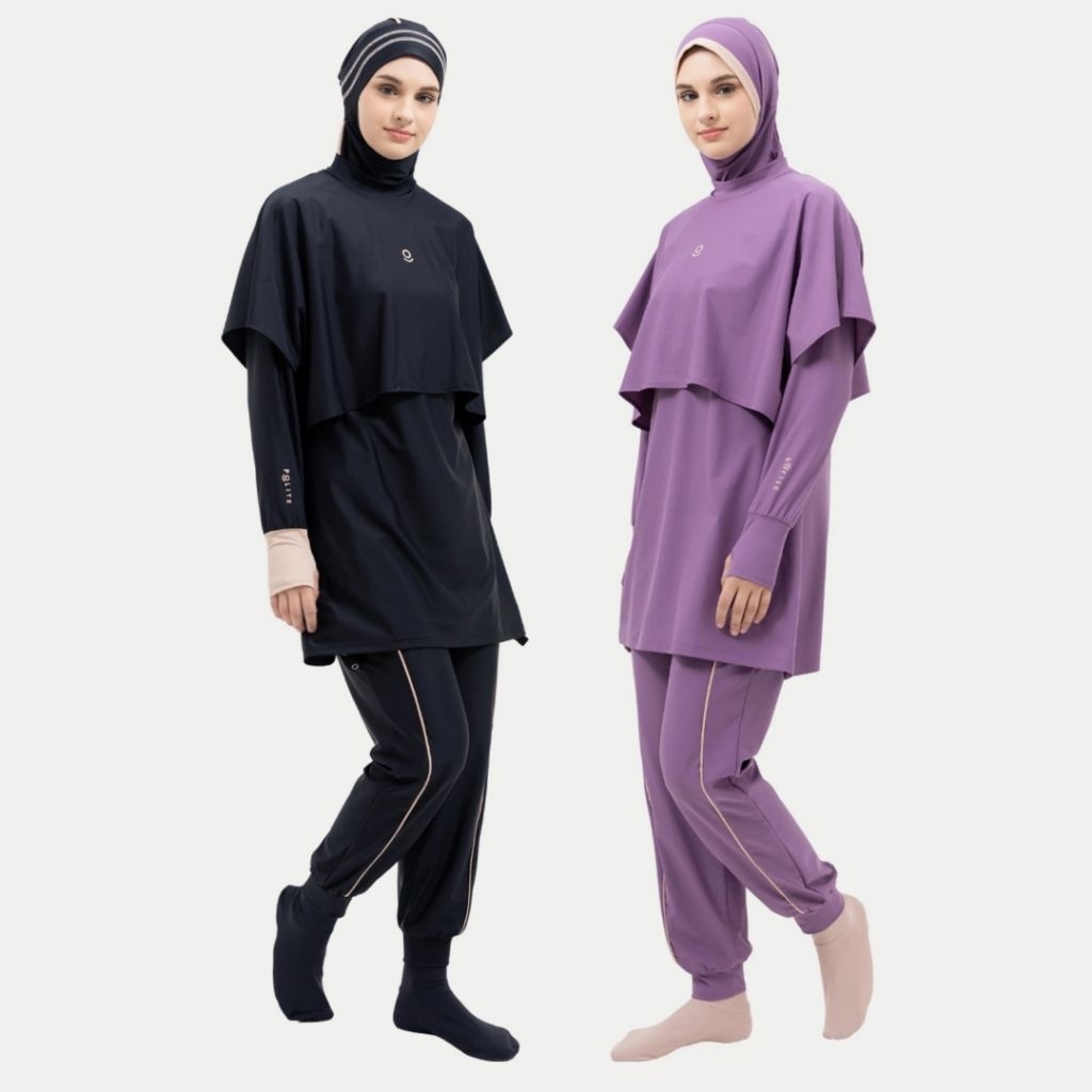 POLITE SWIM Baju Renang Wanita Muslimah Whale Fin