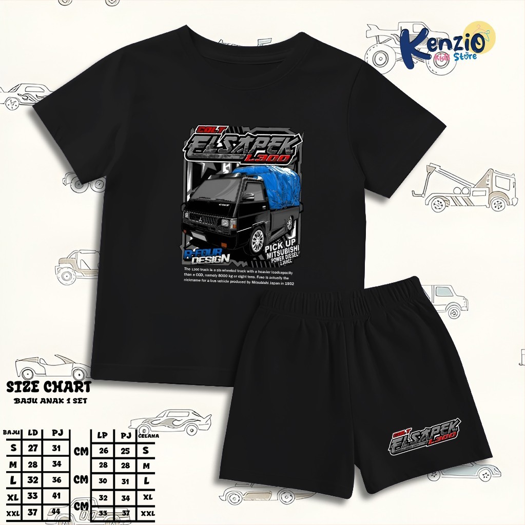 Baju Setelan El Sapek L300 Anak Cewe Cowo - Kaos Distro Karakter El Sapek L300