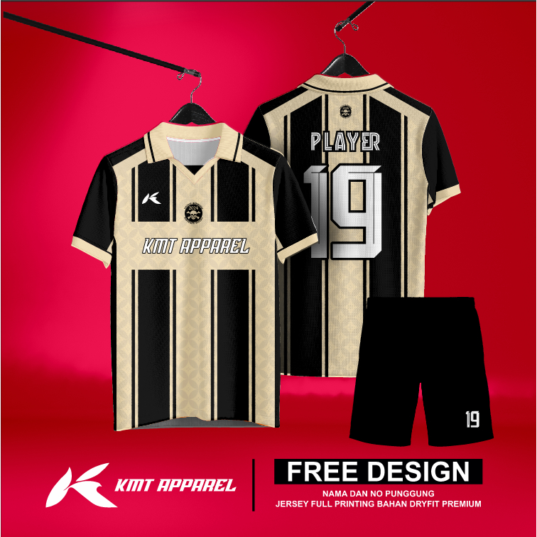 JERSEY OLAHRAGA KERAH CUSTOM MOTIF hitam krem batik  jersey bola volly jersy team bola class meeting