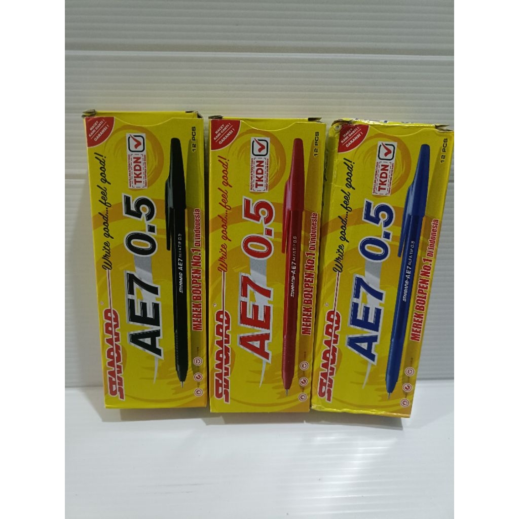 [ 1 LUSIN ] PEN STANDARD | PEN AE7 0.5 | BOLPEN STANDARD | PULPEN