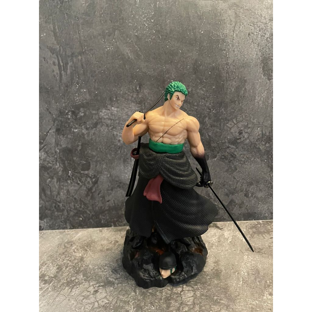 Patung Model Anime Roronoa Zoro dengan pedang patung mainan trendi koleksi PVC patung pabrik Dekoras