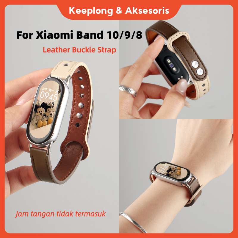 Tali Xiaomi Mi Band 10 8 9 Strap Leather Buckle Xiaomi Band 10/9/8 Strap Mi Band 10 Mi Band 9 Mi Ban