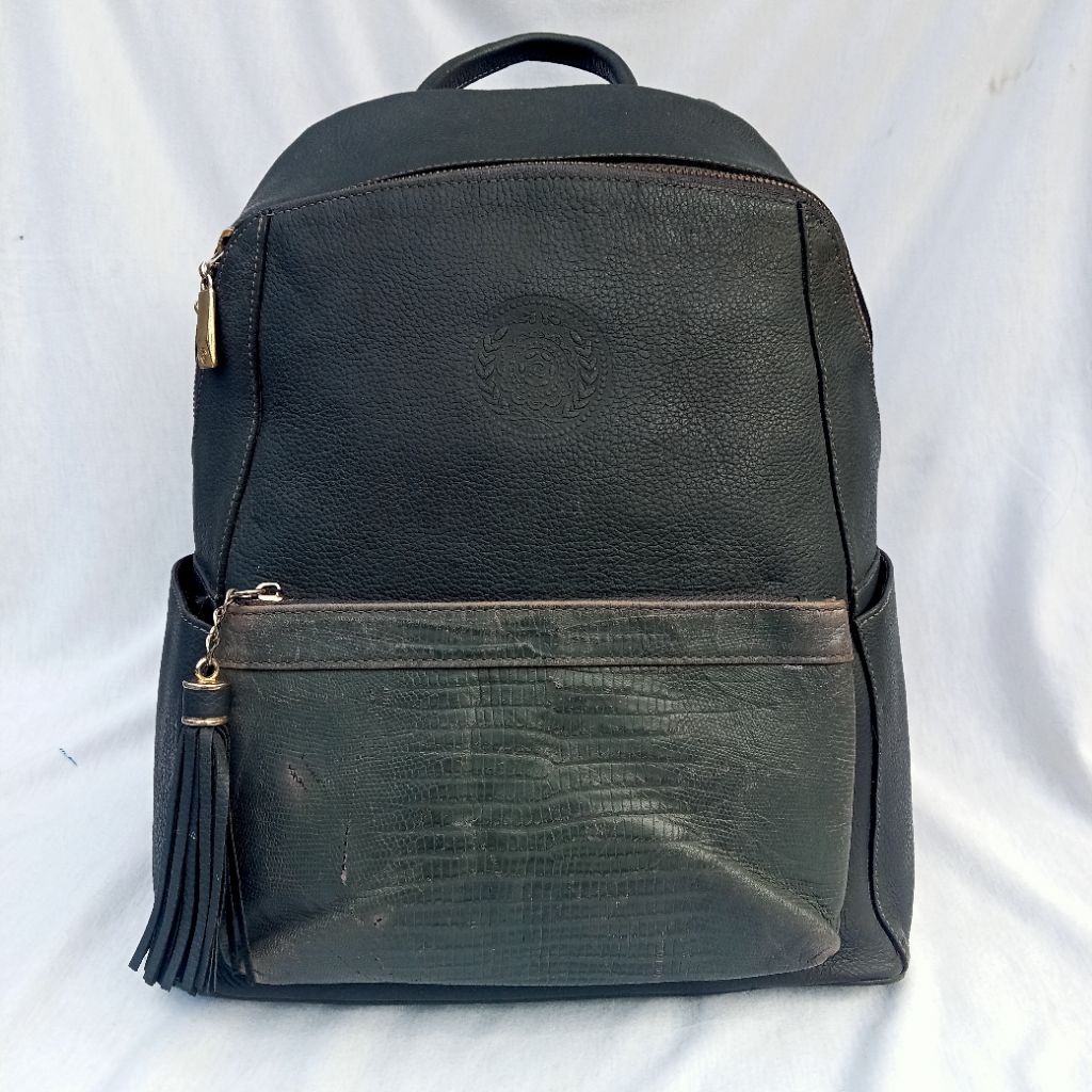 Tas Ransel Backpack Wanita Kulit Asli Lasposa Kulas Cewek Cewe Perempuan Abu