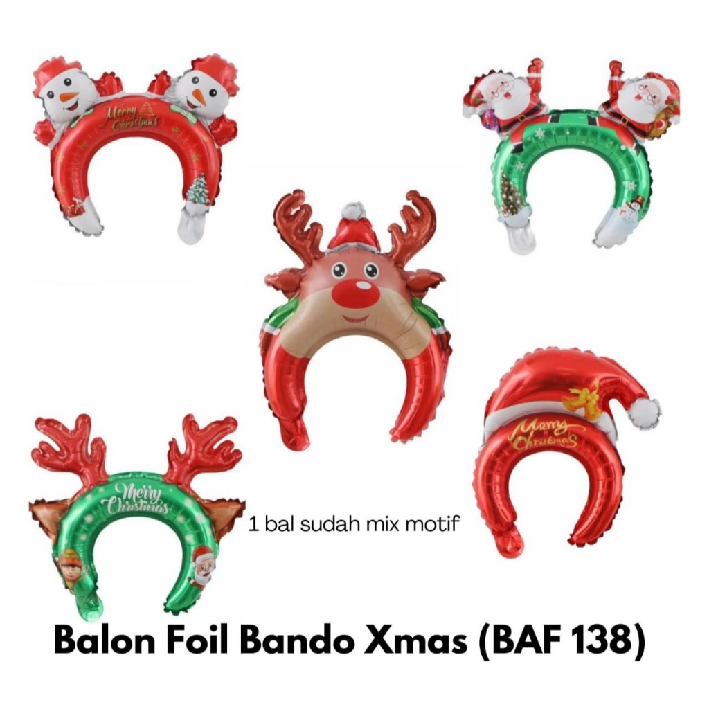 5pcs Balon Foil Bando / Karakters/ balon bando xmas / balon bando karakter/ Balon Bando/Balon Foil B