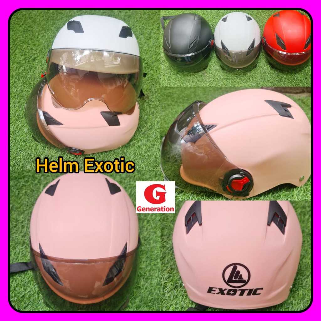 HELM UNIVERSAL EXOTIC ORIGINAL Sepeda Listrik Plus KACA HELM, Helm Pelindung Kepala Sepeda Listrik/B