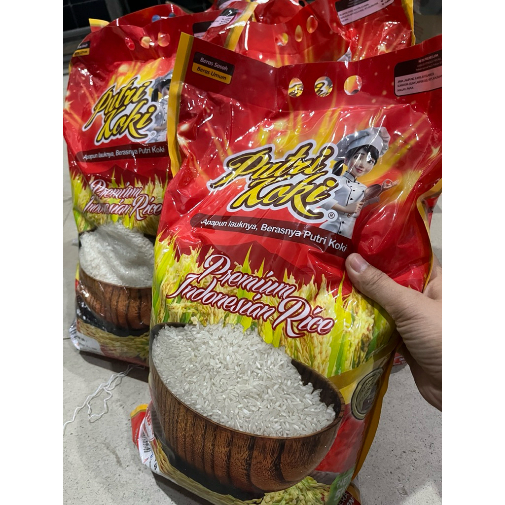 Beras Putri Koki Indonesia Permium, Setra Ramos Premium , dan Sawah Jingga isi 5kg ( Instan / Gosend