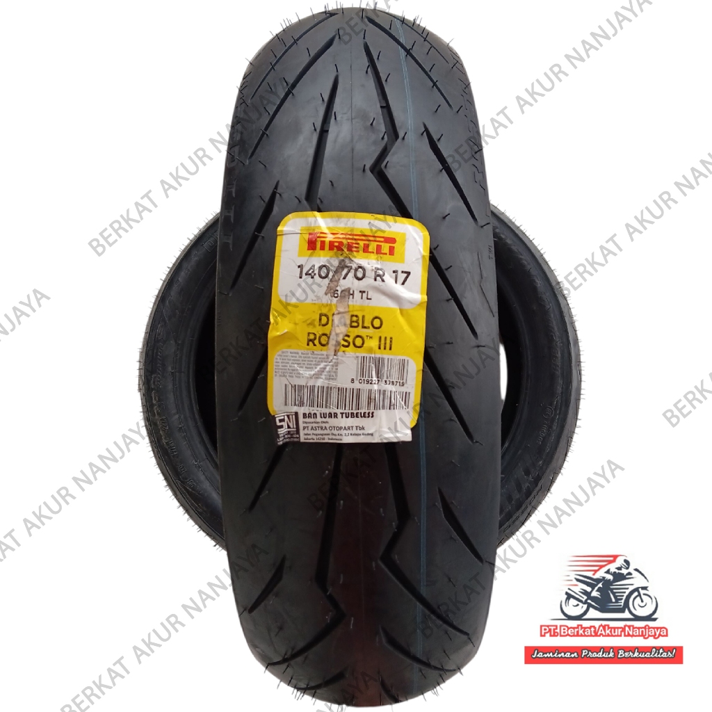 PIRELLI Diablo Rosso Corsa III 3 140/70-17 R Ban Motor Sport Tubeless BONUS PENTIL
