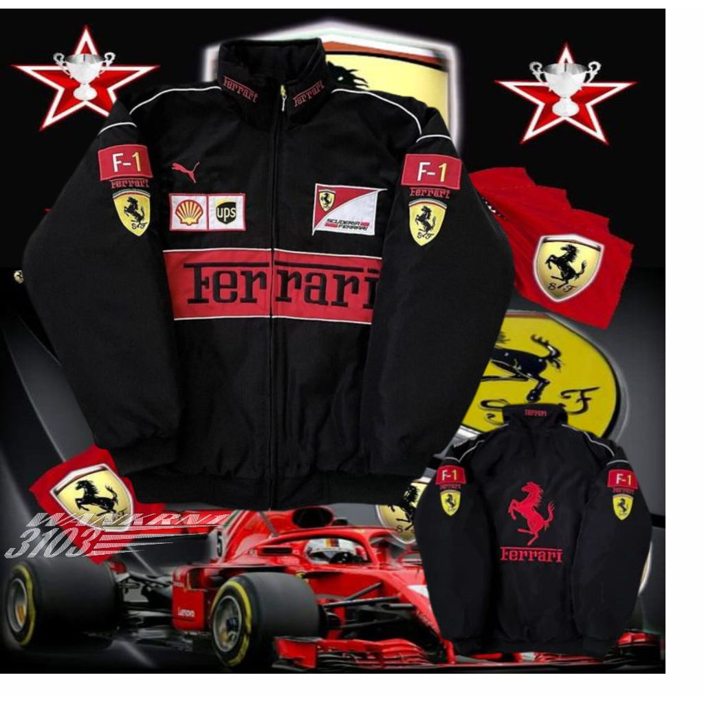 WanKrn1 Jaket Nascar Vintage  Ferrari F1 Racing