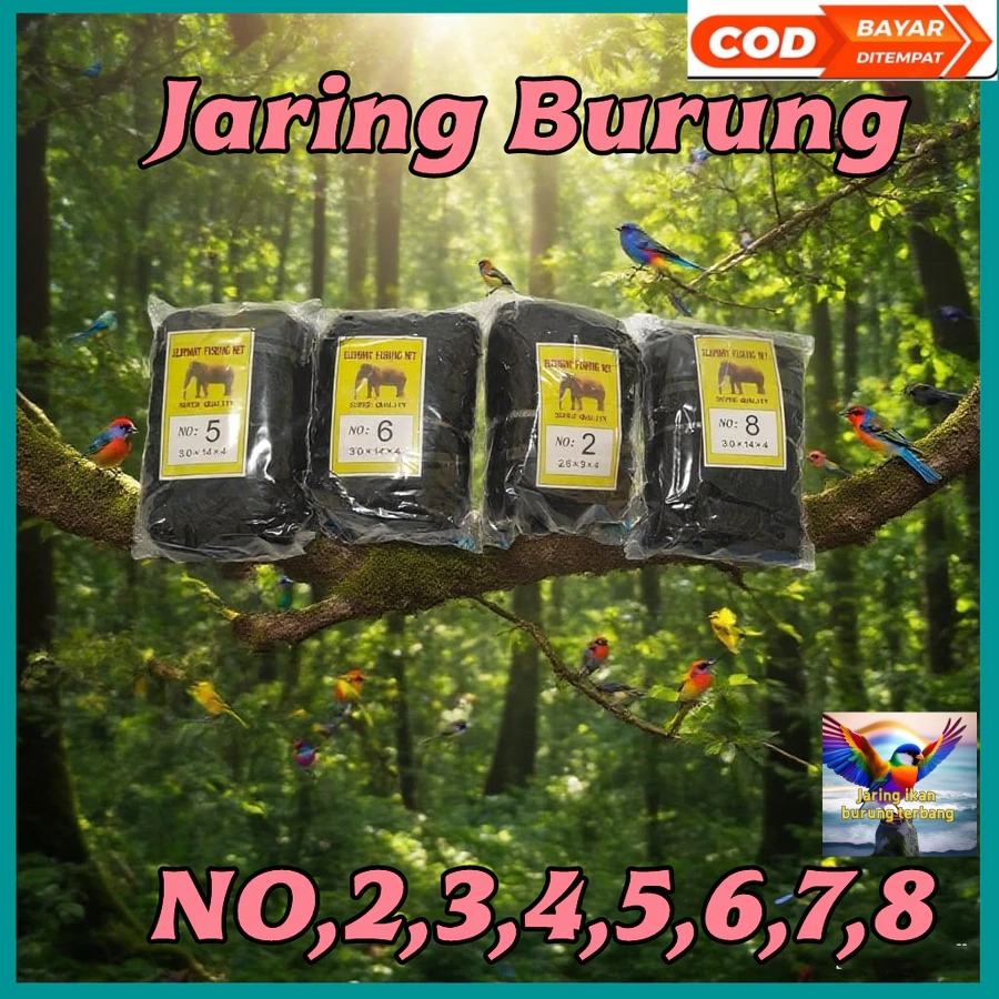 Jaring Burung Nilon Emprit, Perkutut, Pipit, Kutilang, Tekukur Jaring Kandang Ayam