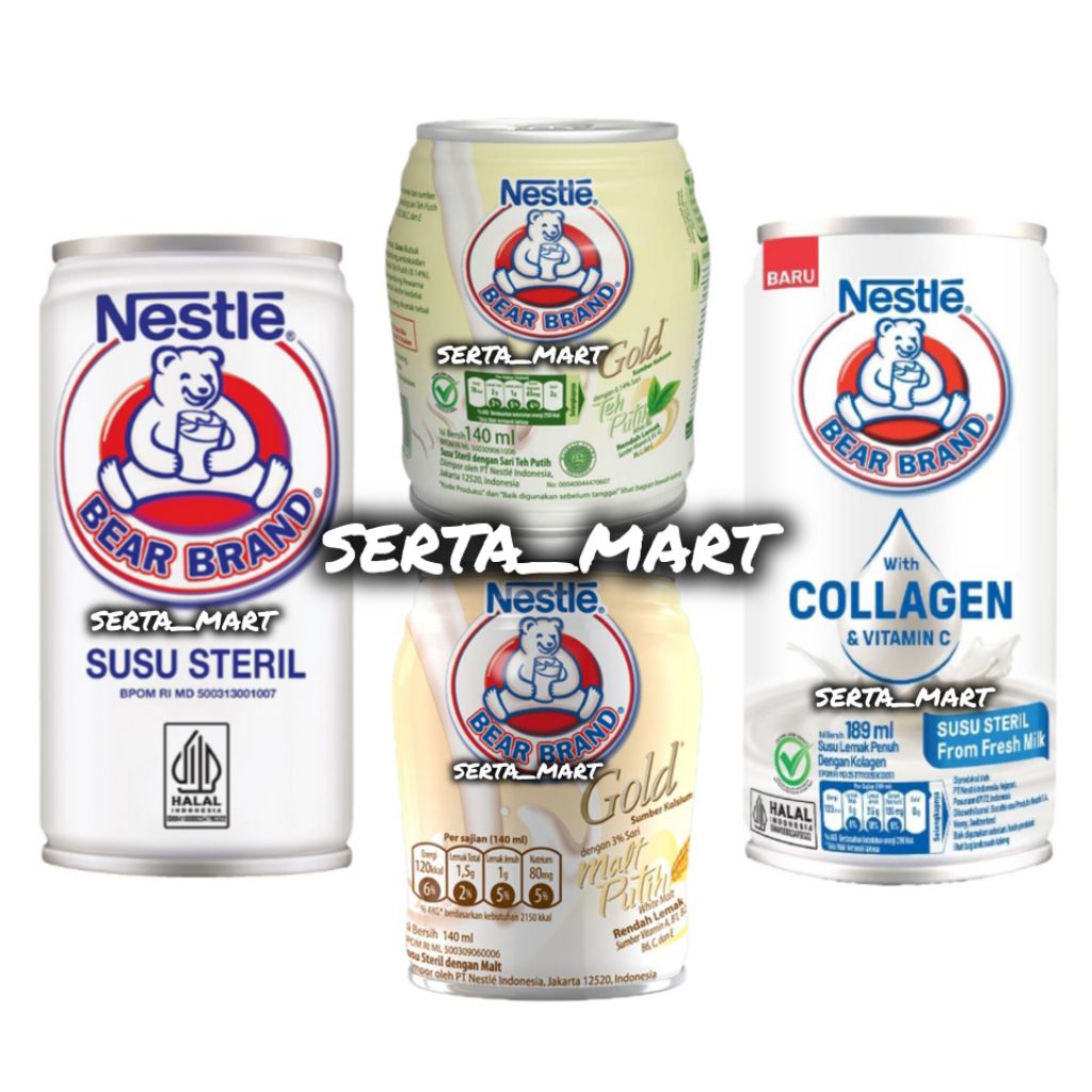 Susu Beruang 189ml - Bear Brand Susu Steril / Gold / Collagen