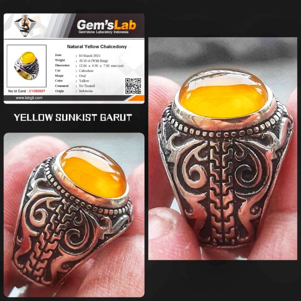 BATU AKIK GARUT KUNING CALCEDONY KRISTAL OHEN