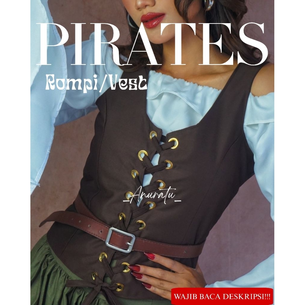 PIRATES Vest Wanita Aesthetic Vintage|Anuratu Store Official