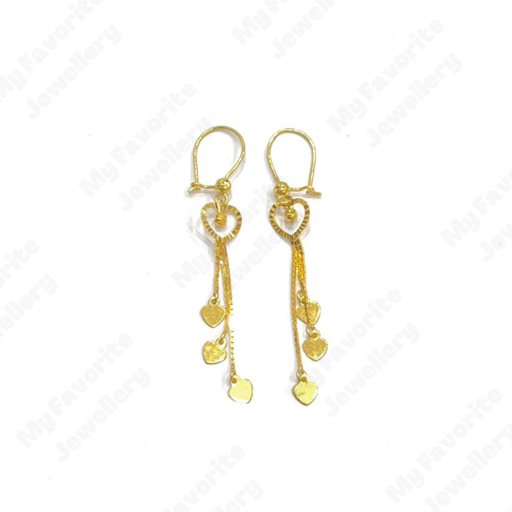 Anting Love Variasi Italy Anting Emas Asli Kadar 875