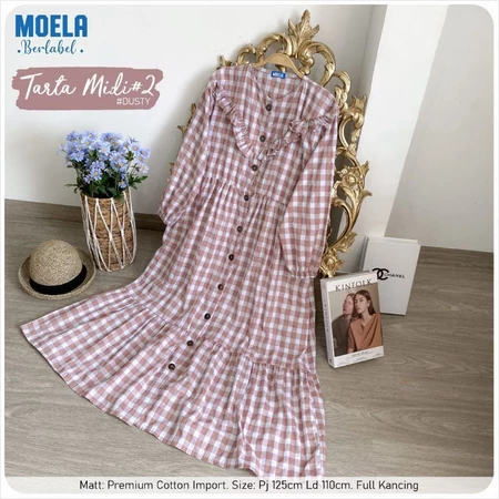 TARTA MIDI GINGHAM HAYYA | MIDI DRESS WANITA | DRESS KOTAK-KOTAK | MIDI DRESS WANITA KEKINIAN