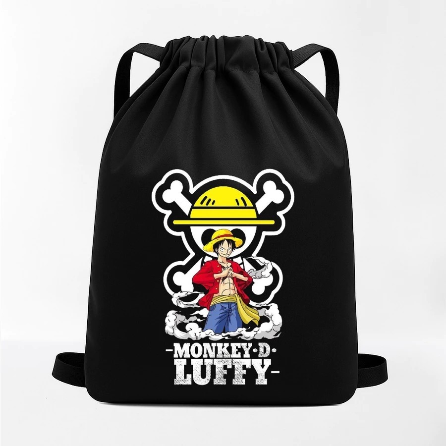 Tas Punggung Cordura String Bag One Piece Monkey D Luffy - Drawstring Bag Anime Pria Wanita
