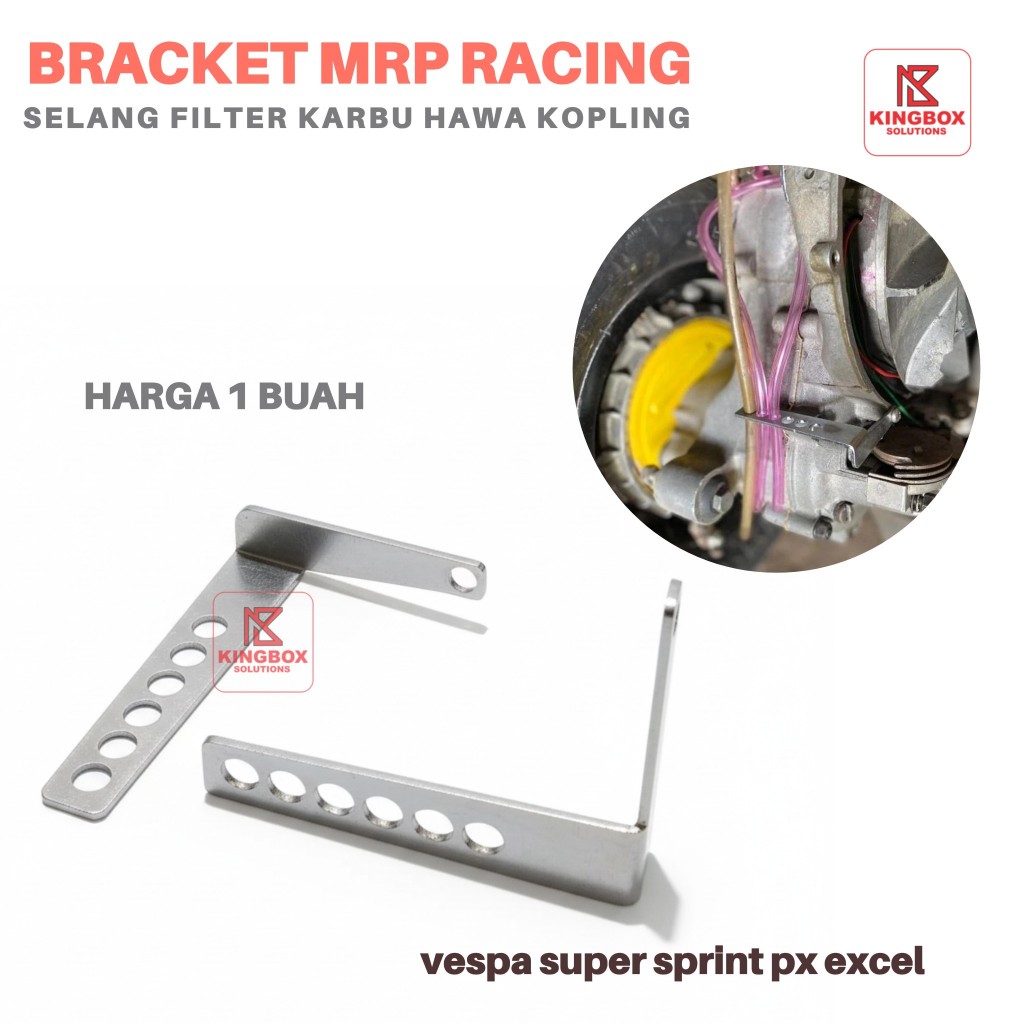 Bracket Dudukan Selang Hawa Kopling Filter Karbu Vespa Super Sprint PX Excel MRP Racing