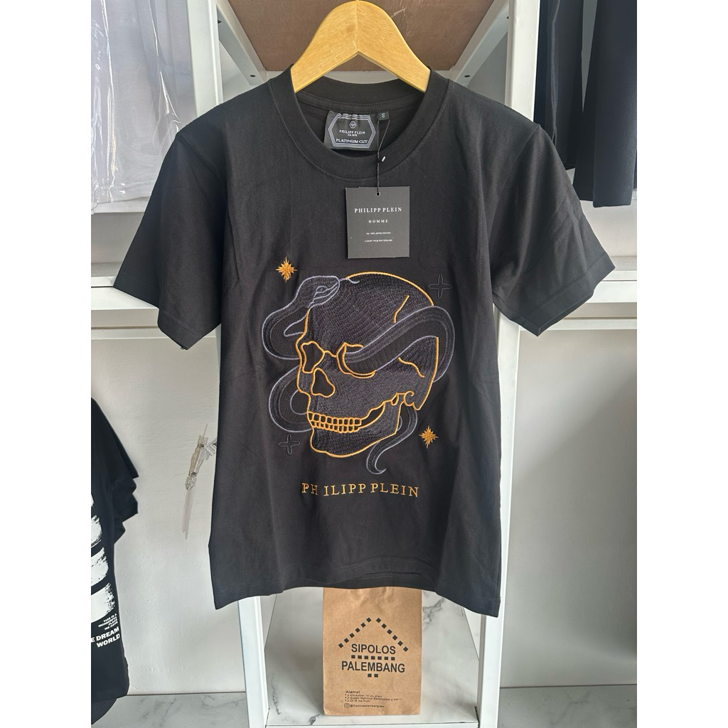 Baju kaos Philip plein mirror 24s full bordir