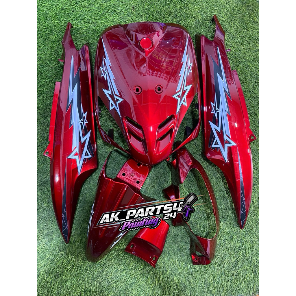 cover fullset body halus mio sporty/smile warna merah candy