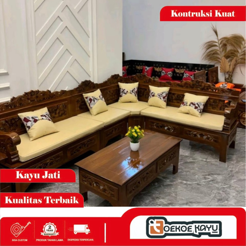 kursi tamu sudut bagong kursi tamu kayu jati ukir jepara