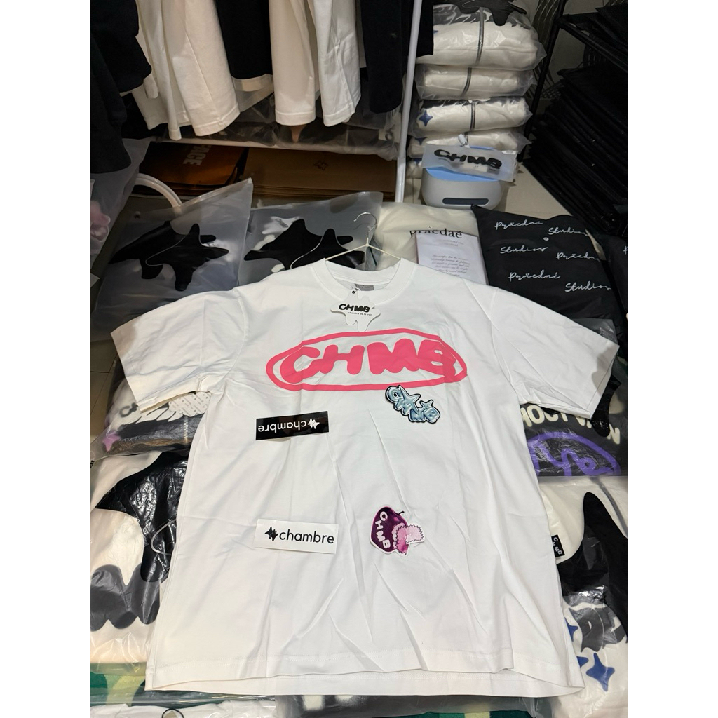 T shirt chambre white pink