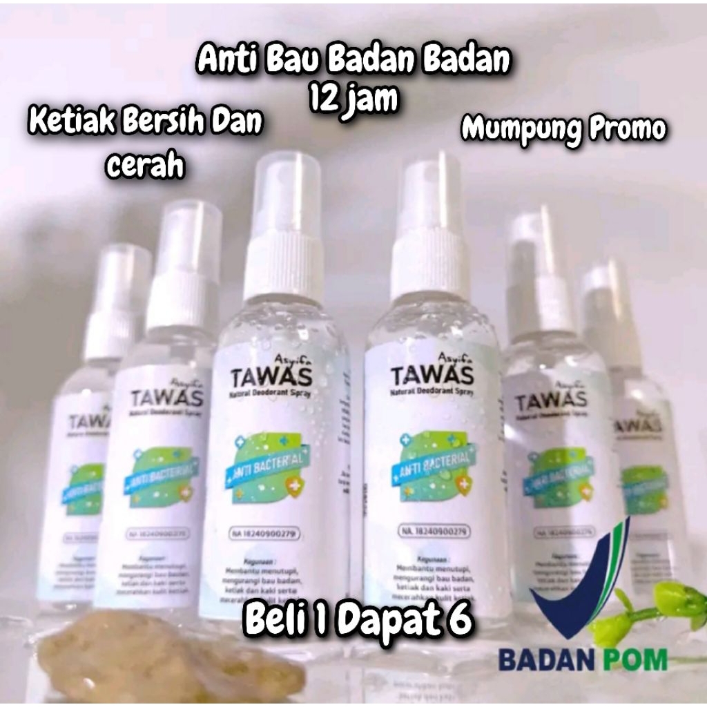 "Promo Terbatas" Paket isi 6 Natural Deodoran Tawas Spray Deo Organic 60ml