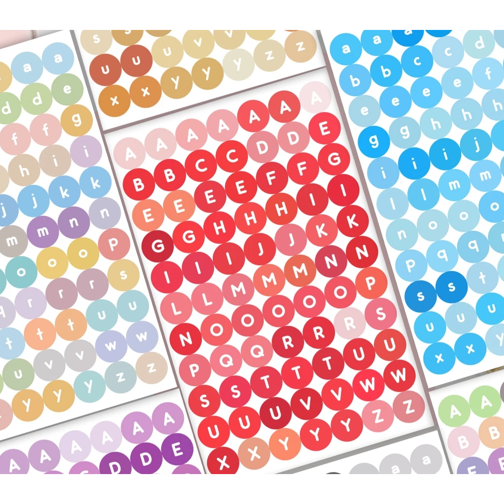 Sticker Deco Huruf / Sticker Jurnal Huruf / Aesthetic / Letter Sticker Tumblr DIY Scrapbook