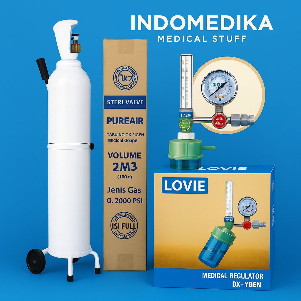 Tabung oksigen 2m3 siap pakai - tabung oksigen medis 2m3