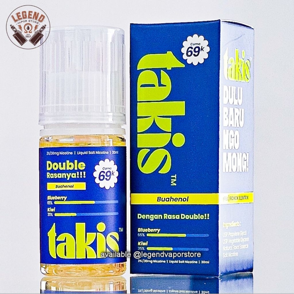 SALT NIC - LIQUID TAKIS Blueberry Kiwi 30ML 30MG AUTHENTIC