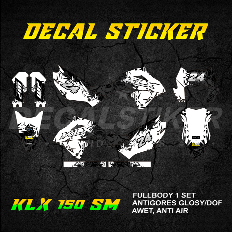 DECAL STIKER KLX 150 SM (010) DEKAL STICKER KLX SE S FULLBODY 2023 2024 2025 MERAH JINGGA OREN ORANY