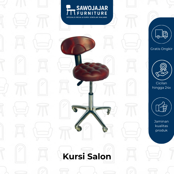 SAWOJAJAR FURNITURE -  Kursi Salon Merah / Kursi salon kecantikan / Kursi salon murah cuci Gudang / 