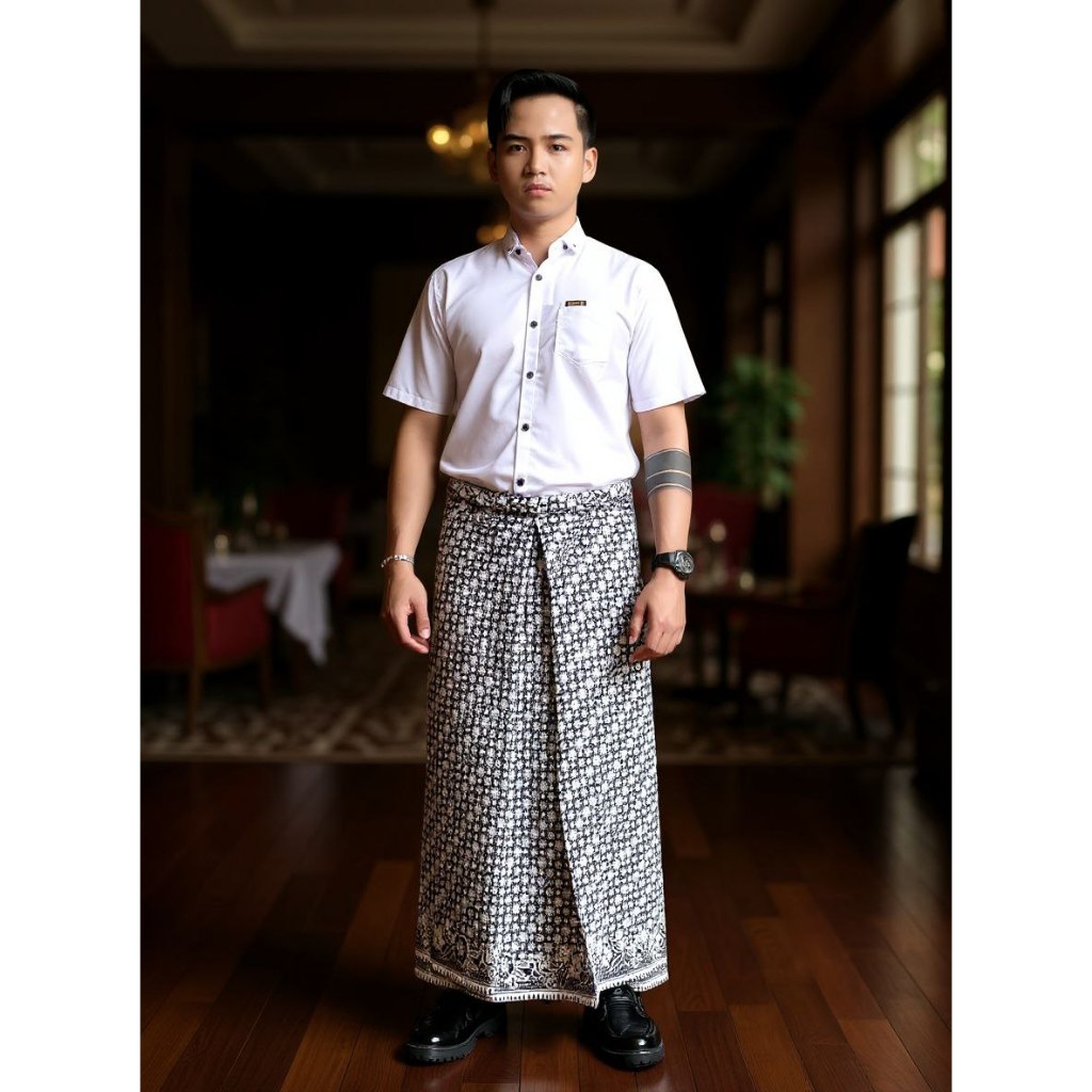 Sarung Kanjeng Aksara Jawa Motif Ngrumangsani - Sarung Batik Pria