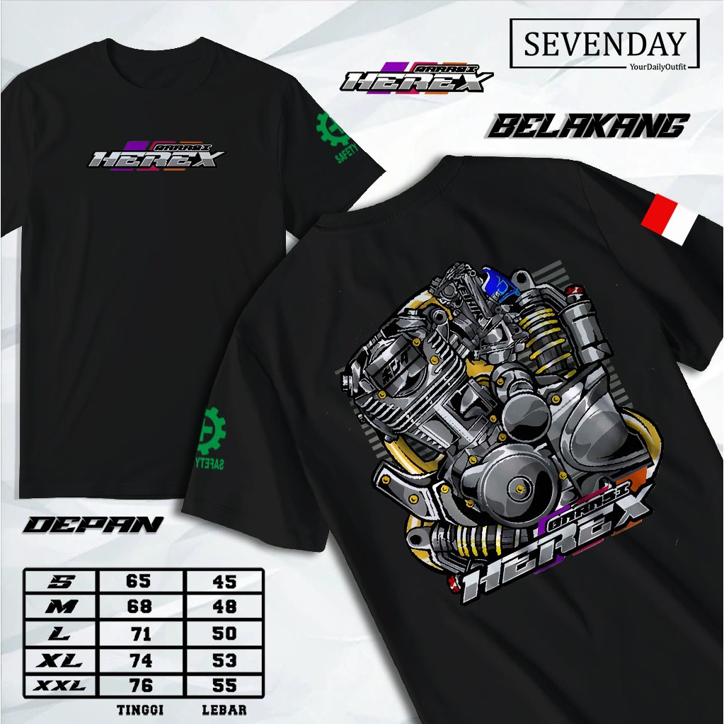 T-shirt kaos Herex Racing  - Baju Distro Mesin Herex Cb - Kaos distro atasan mesin otomotif