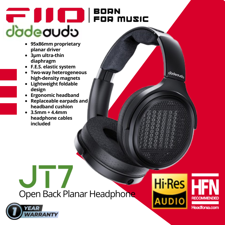 FiiO JT7 / JT 7 / JT-7 Planar Magnetic Driver Open-Back Headphone