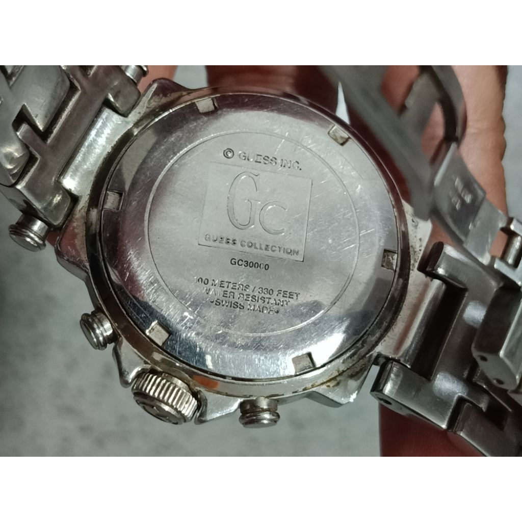 Jam Tangan Guess GC Silver Man kondisi normal