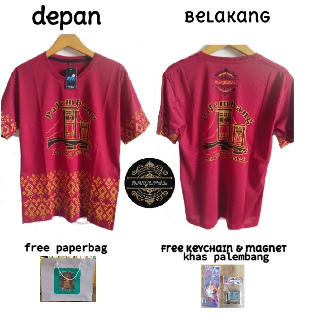 KAOS KHAS PALEMBANG JEMBATAN AMPERA ORIGINAL