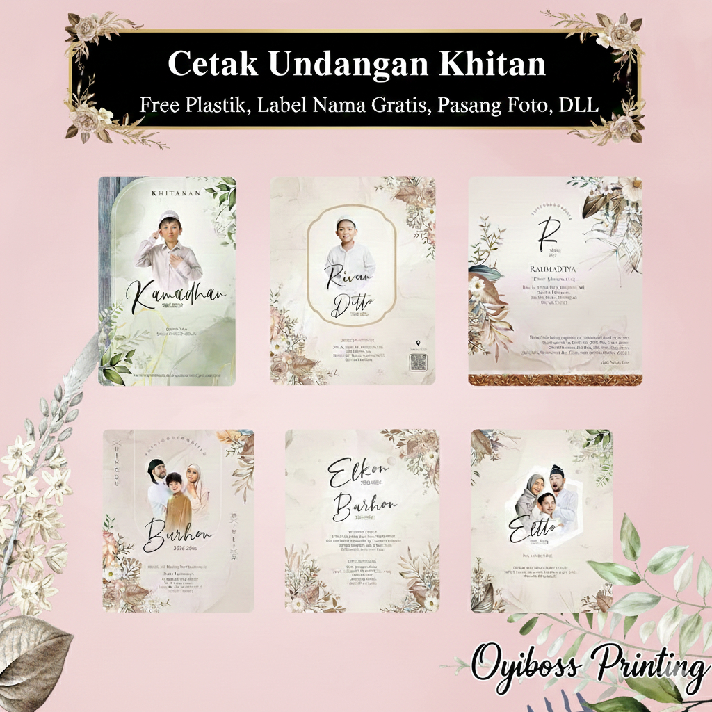 Cetak Undangan Khitan Mewah Full Colour Free Tambah Foto Siap Sebar Free Plastik & Bonus Lengkap