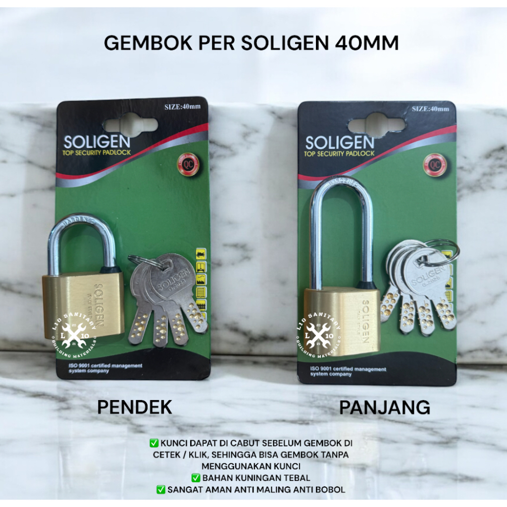 Gembok PER KOMPUTER SOLIGEN 40mm PENDEK